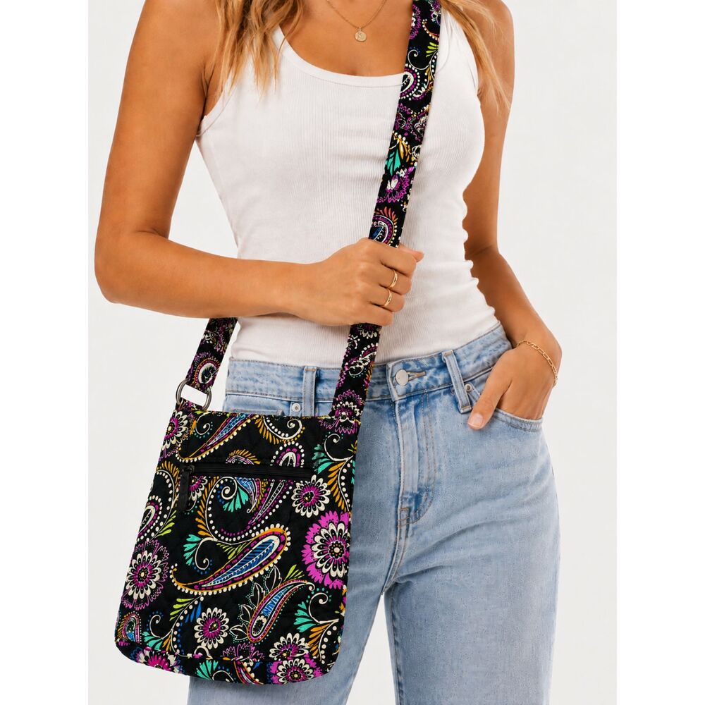 Vera Bradley Petal Paisley Hipster Crossbody Bag Retired Quilted Y2K Boho Purse